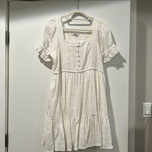 Madewell Puff-Sleeve Drawstring Mini Dress - NEVER WORN